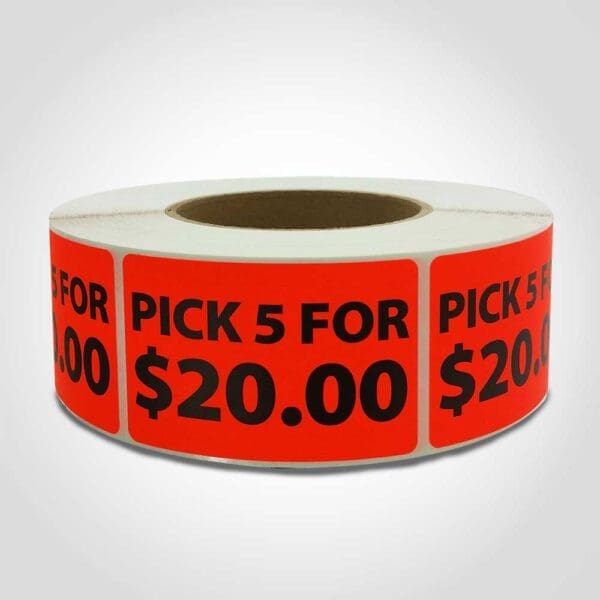 Pick 5 for $20 Label 1 roll of 1000 stickers