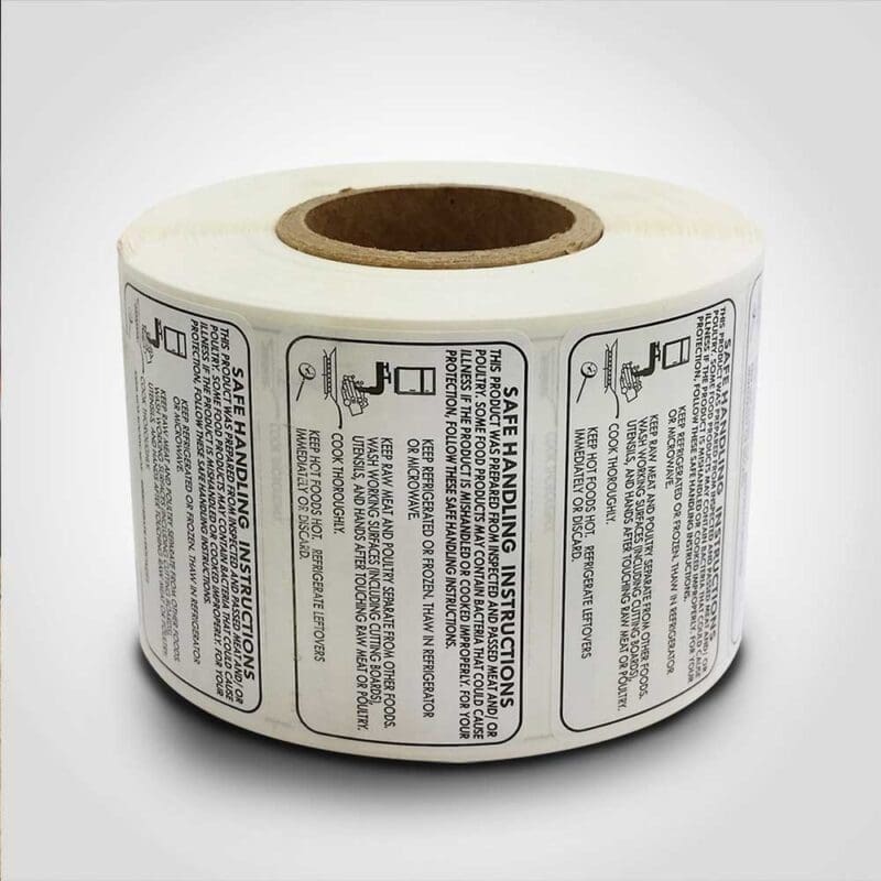 500386-1 Safe Handling Label Black 1.25 x 2.25 in. 1 roll of 1000 stickers