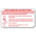 Safe Handling Sticker with Red Text