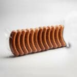 6" x 20" Vacuum Pouch – 3 Mil with Brats show vacuum packed in bag