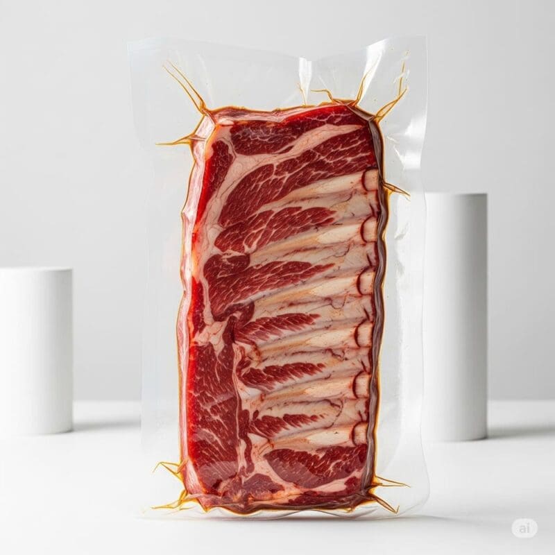 16" x 24" Vacuum Pouch – Heavy-Duty Commercial Vacuum Seal Bag for Bulk Food Storage with ribs pictured inside