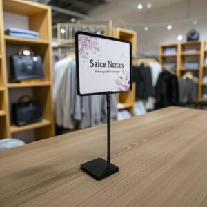 Store Sign Frame with Metal Stand Adjustable Black Stem sign frame 8.5″ x 11″