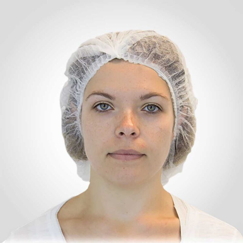 140061 White Bouffant Hair Caps - Medium 21"