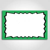 Blank Burst Sign Card Green 7" x 11"