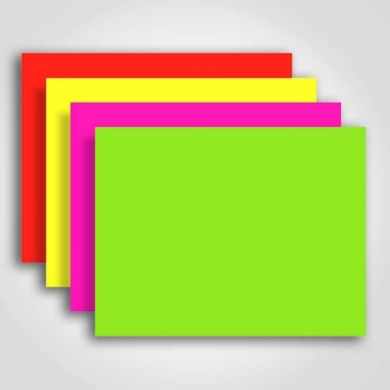 400663 Ultra Day-Glo Fluorescent Assorted Colors Sign Card 8.5" x 11"