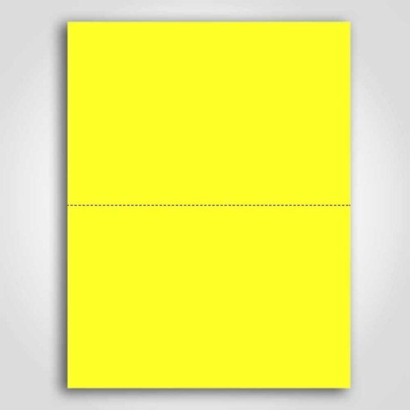 Ultra Day-Glo Fluorescent Yellow Sign Card 5.5" x 8.5"