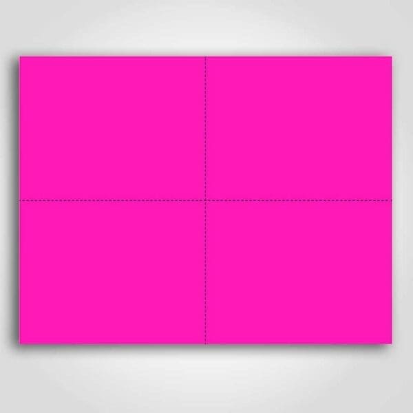 Ultra Day-Glo Fluorescent Magenta Sign Card 4.25" x 5.5"