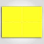 Ultra Day-Glo Fluorescent Yellow Sign Card 4.25" x 5.5"