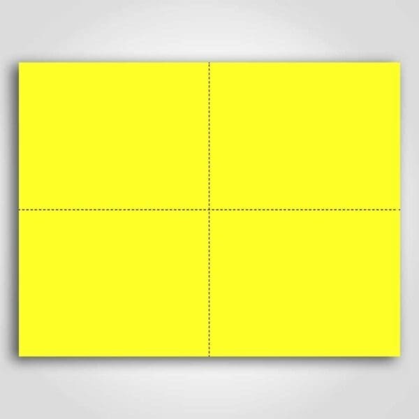 Ultra Day-Glo Fluorescent Yellow Sign Card 4.25" x 5.5"