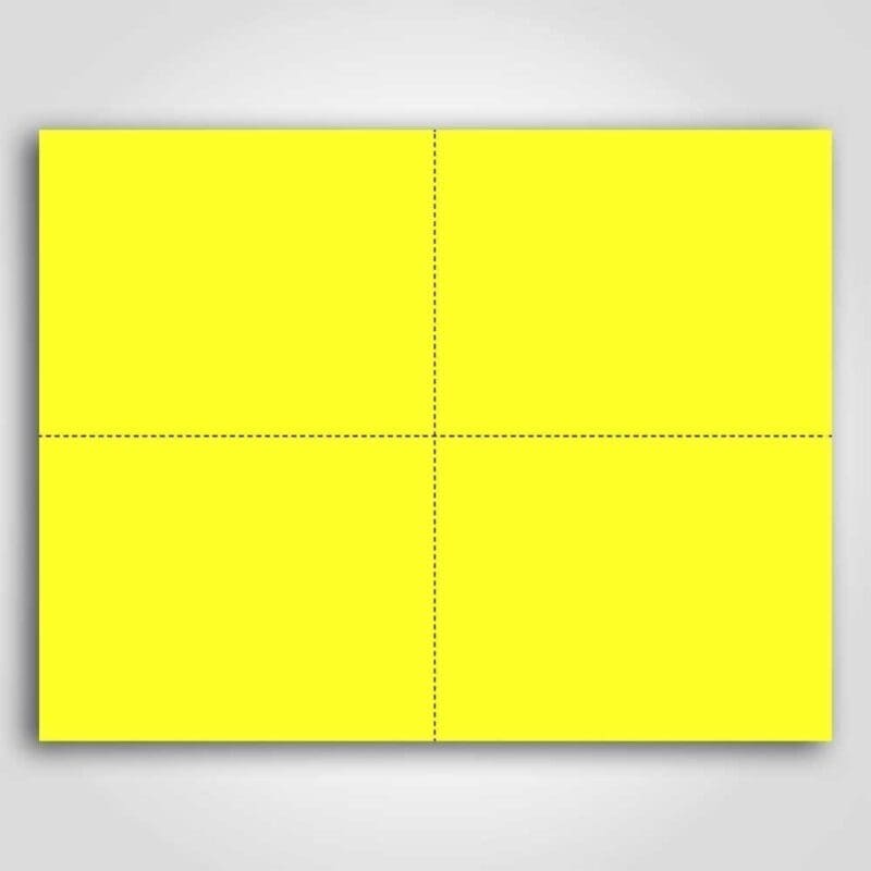400674 Ultra Day-Glo Fluorescent Yellow Sign Card 4.25" x 5.5"