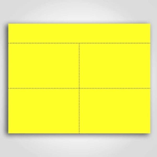 Ultra Day-Glo Fluorescent Yellow Sign Card 3.5" x 5.5"