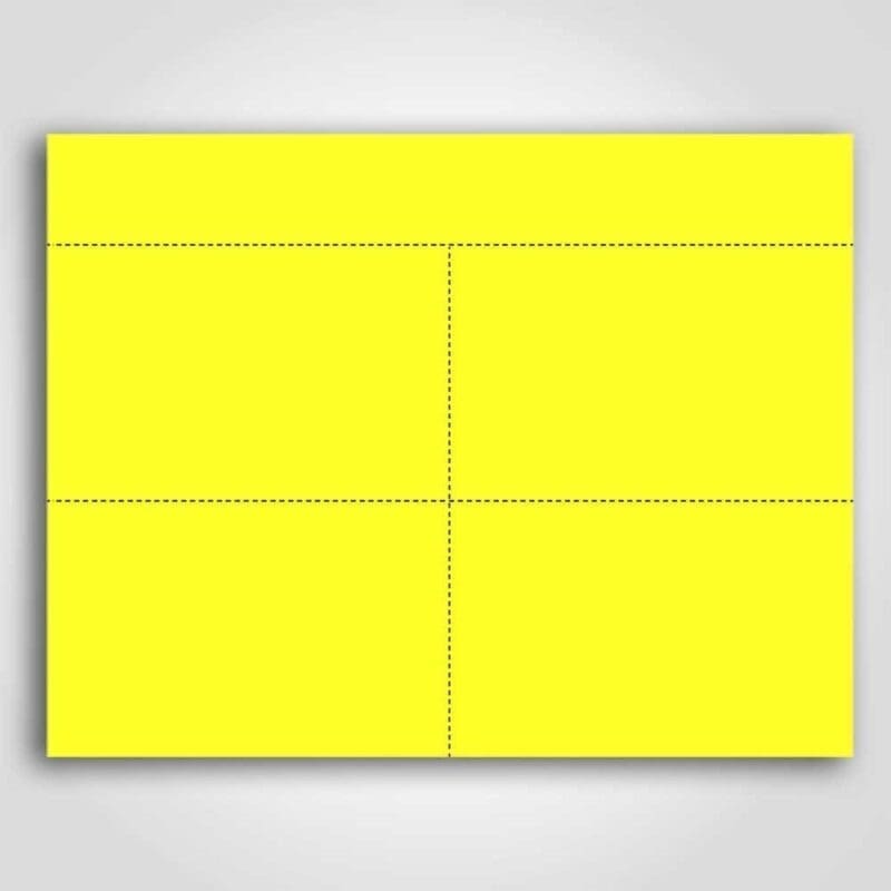 Ultra Day-Glo Fluorescent Yellow Sign Card 3.5" x 5.5"