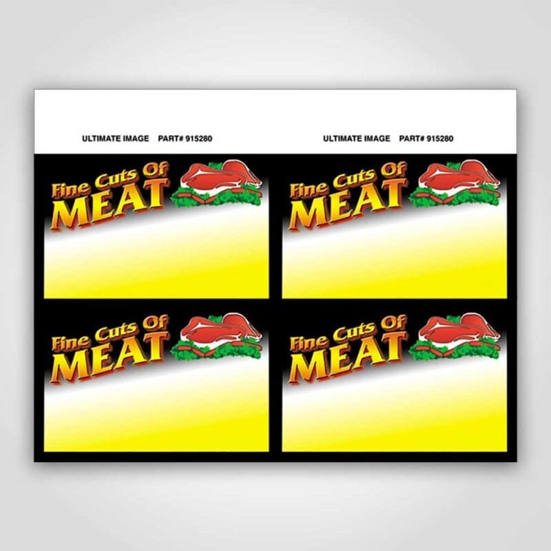 400729 Fine Cuts of Meat Sign Cards 3.5" x 5.5"