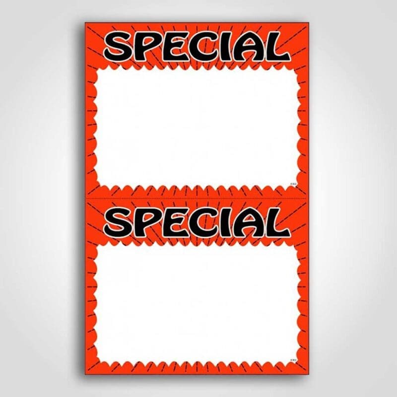 Special Laser Bright Sign Card 5.5" x 7"