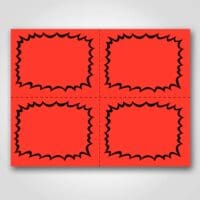 Ultra Day-Glo Square Cut Bursts Blank 4 up Sign Card