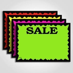 Sale Ultra Glo Cards Black on Fluorescent 3.5" x 2.5"
