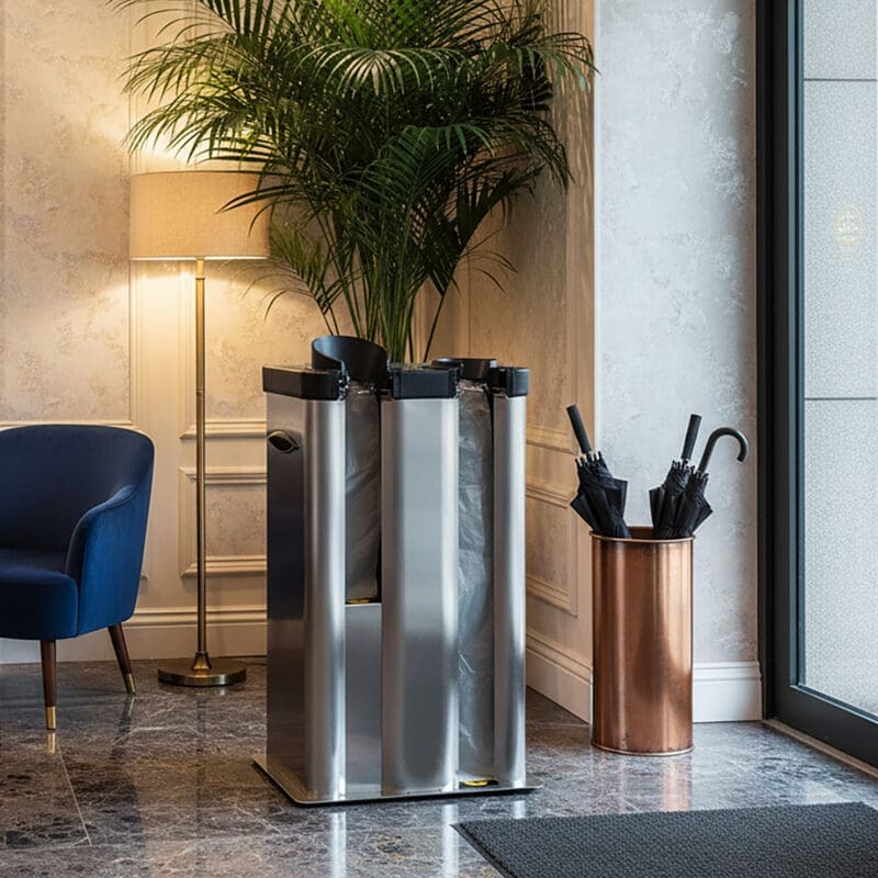 Wet Umbrella Bag Dispenser Stainless Steel in Lobby of hotel