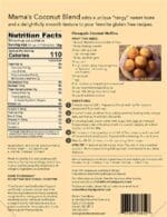 back of Gluten Free Mama's Coconut Flour Blend