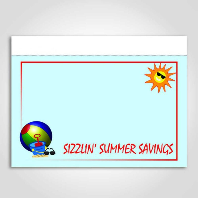88-400719 Sizzling Summer Savings Sign Card 11" x 7"