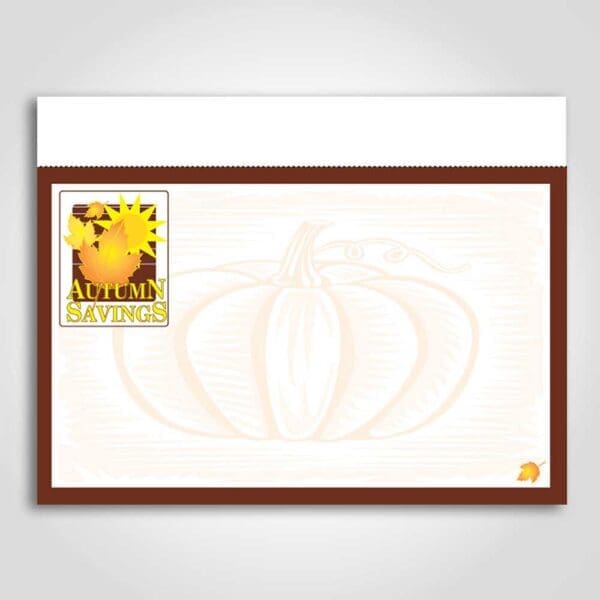 Autumn Savings Sign Card 11" x 7"