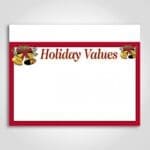 Holiday Values Sign Card 3.5" x 5"