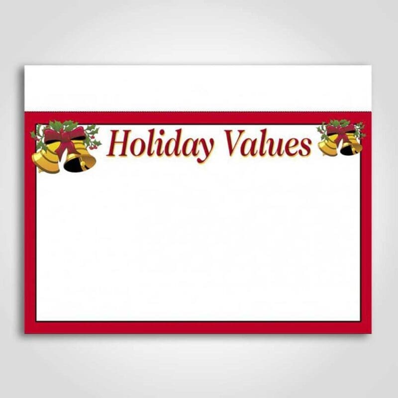 88-430734 Holiday Values Sign Card 3.5" x 5"