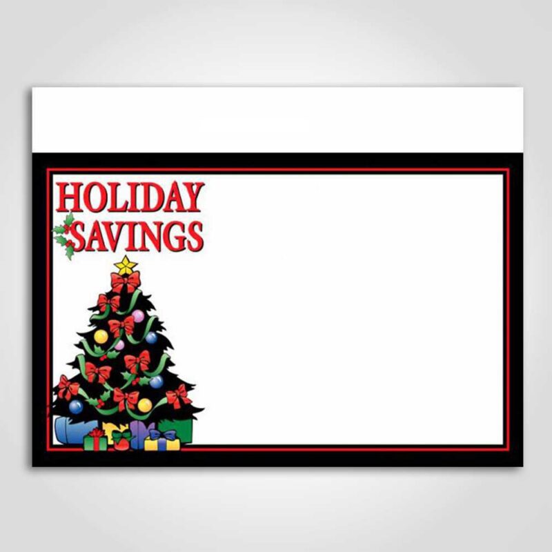 88-430736 Holiday Savings Sign Card 3.5" x 5"