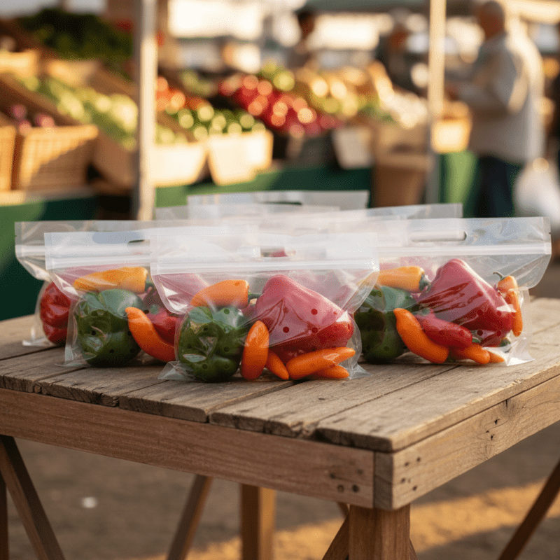 Vented Stand-Up Produce Pouches 10x6.5x4