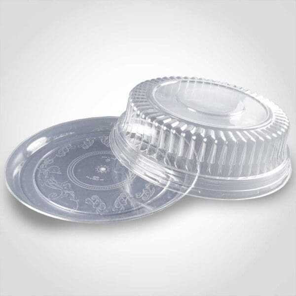 12 inch Clear Flat Elegant Trays with Lid