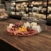 16 inch Clear Flat Elegant Deli Trays with Lid, Deli Tray