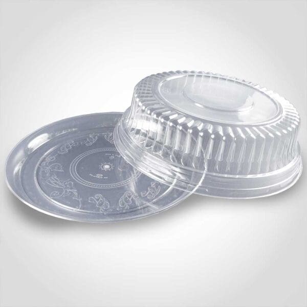 18 inch Clear Flat Elegant Trays with Lid