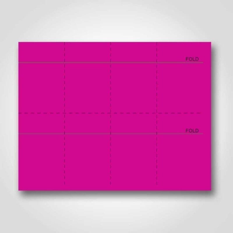 Magenta Blank Sign Card Perforated 3" x 5"