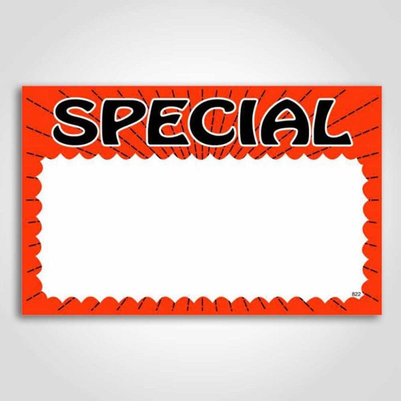 Special Sign 3.5" x 5.5"