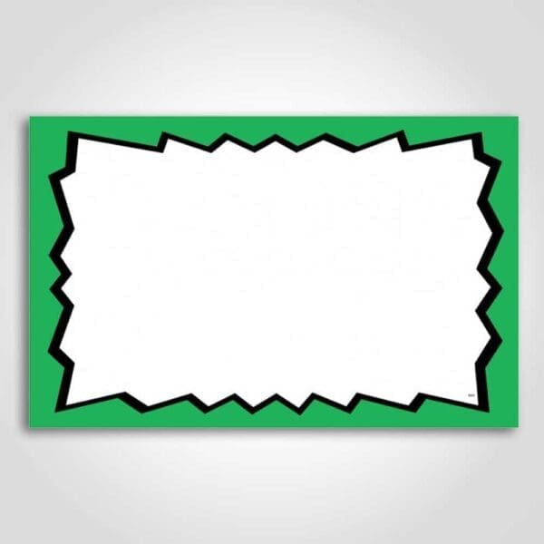 Blank Burst Sign Green 3.5" x 5.5"