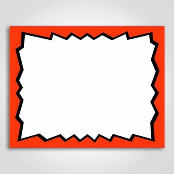 Blank Burst Sign Red 3.5" x 5.5"