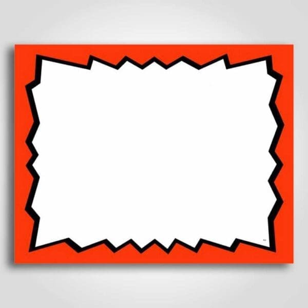 Blank Burst Shelf Sign Red 5.5" x 7"