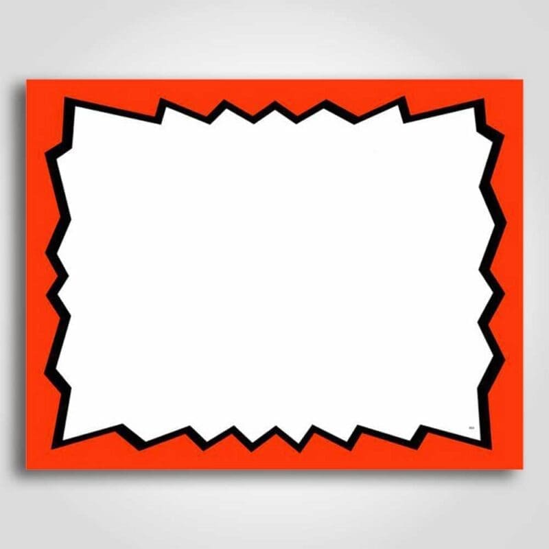 400236 Blank Burst Shelf Sign Red 5.5" x 7"