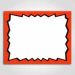 Blank Burst Sign Red 7" x 11"