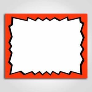Blank Burst Sign Red 7" x 11"