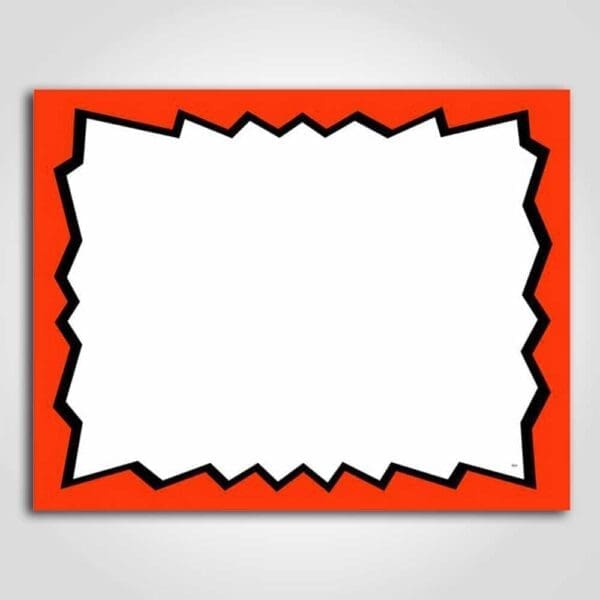 Blank Burst Sign Red 7" x 11"