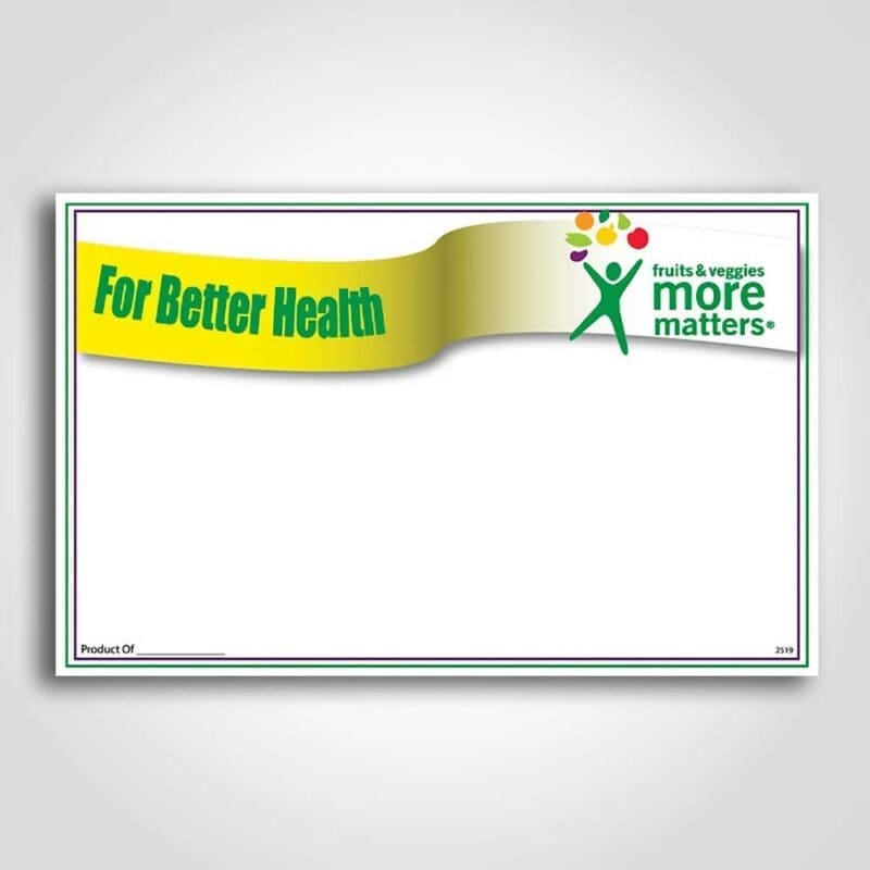 400432 For Better Health Coated Sign cards White 7" x 11"
