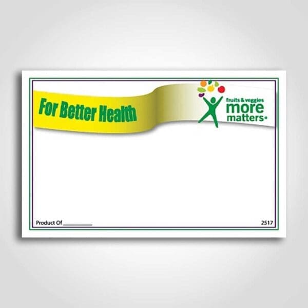 For Better Health Coated Sign cards White 3.5" x 5.5"