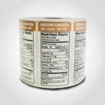 Ground Chicken 90% Lean Nutritional Label - 1 roll of 1000 stickers