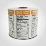 Ground Turkey 90% Lean Label - 1 roll of 1000 stickers