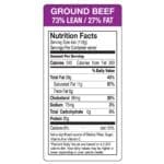 Ground Beef 73% Lean Vertical Label