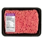 Ground Beef 73% Lean Vertical Label on Ground beef example