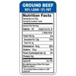 Ground Beef 95% Lean Vertical Label