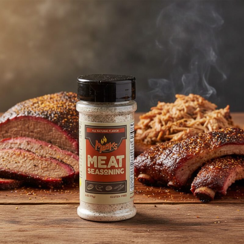 90378-Mook's-Meat-Seasoning-6oz Mook's Meat Seasoning 6 oz. shaker 12per case