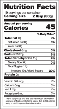 Ozark Hot Nutrition Facts
