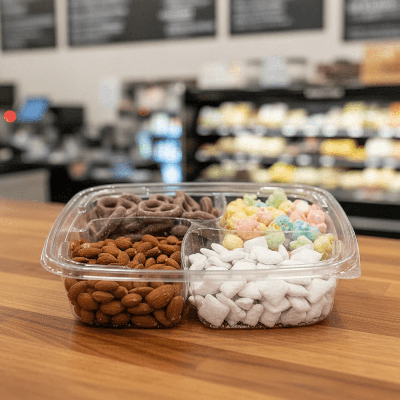 64 oz. 4 Compartment Square Tamper Evident Container